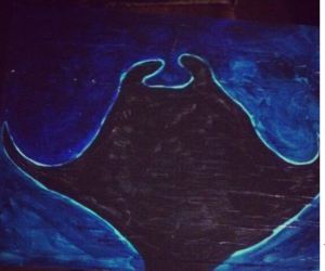 Manta Ray painting in progress