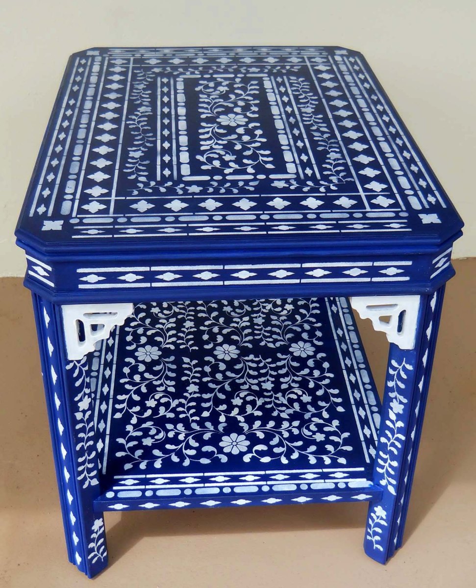The Blue Stenciled table