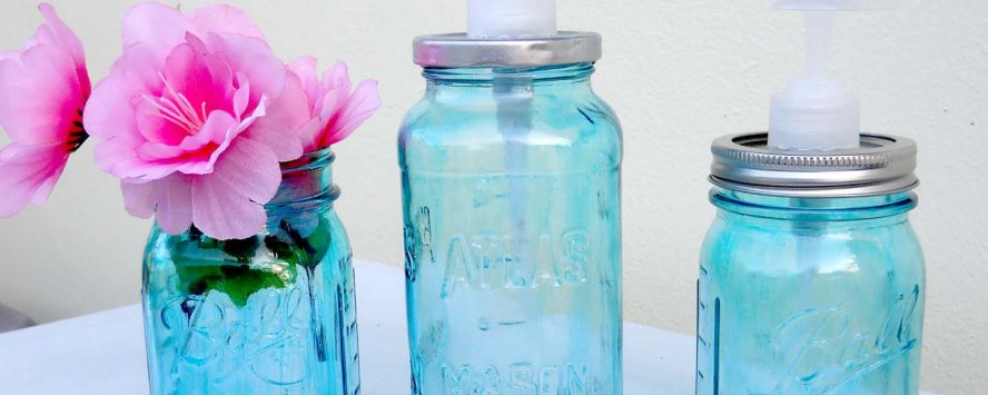 Colored mason jars DIY Color tutorial and sap dispenser