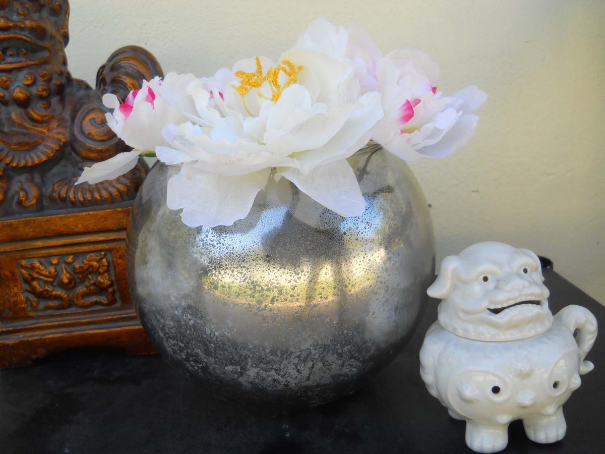 7 inch jar faux mercury vase