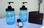 Sophisticated Blue and black Mason jar perfect for the guys