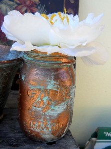 Mason Jar with Modern Masters Metal Effects